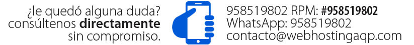 consultenos directamente a Webhostingaqp
